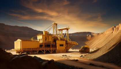 露天矿山开采现场俯拍视角图