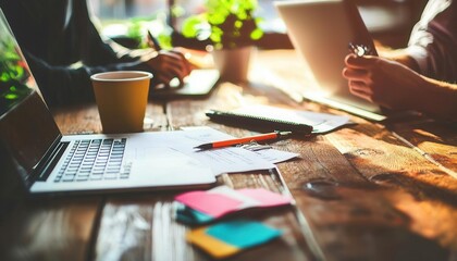 A business mentor reviewing a draft business plan with an entrepreneur, providing guidance and feedback, [National Write A Business Plan Month], [mentorship, strategic advice], ,