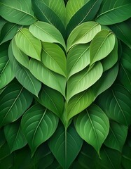 Green leaves forming a heart