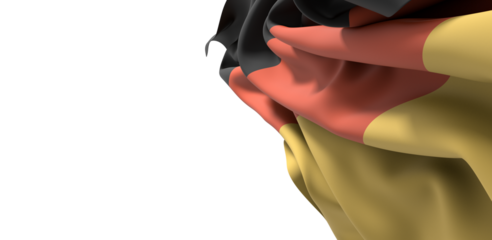A flowing German flag against a black background