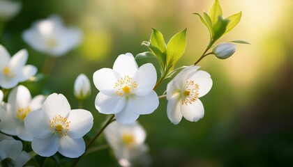 Obraz premium Delicate white blossoms in bloom