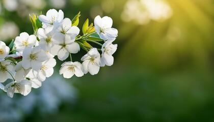 Delicate white blossoms bloom in spring.