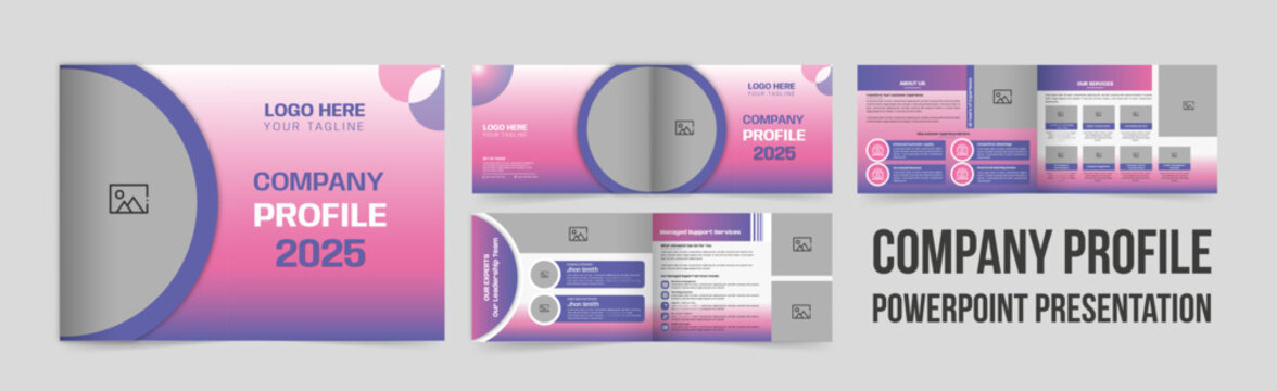Company Profile Layout, Business Brochure Design, Corporate Handbook, Company Overview, Business Profile, PowerPoint Templates, Presentation Template