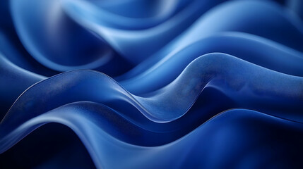 Abstract Blue Waves 3D Render