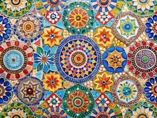 Colorful Mosaic Patterns Templates for Creative Design Projects and Artistic Backgrounds