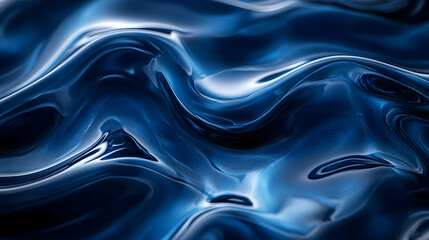 Obraz premium Abstract Background - Deep Blue Liquid Waves