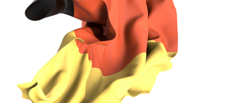 A flowing German flag