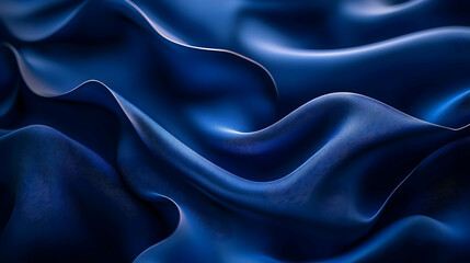 Obraz premium Abstract Blue Wavy Background - 3D Rendered Abstract Wallpaper