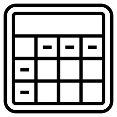 Table Grid Icon For Design Element