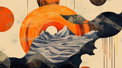 pop collage illustration Abstract creative retro but contemporary pop art collage concept Generative AI