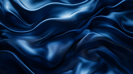 Obraz premium Abstract Blue Fabric Background - Soft Draped Silk Texture