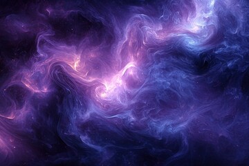Fototapeta premium Abstract Swirling Purple and Blue Smoke with Glittering Dust