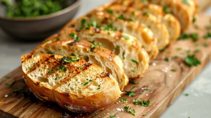Delicious Crispy Garlic Bread with Fresh Parsley