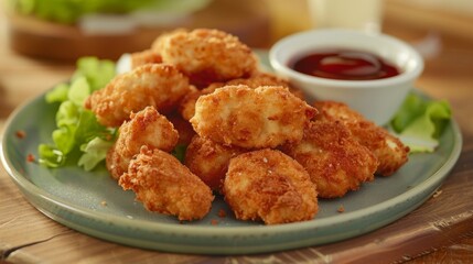 Crispy Chicken Nuggets with Dipping Sauce - Delicious and Savory