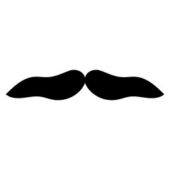 Mustache icon black and white mustache illustration, A simple black and white outline of a curled mustache. isolated on white backround