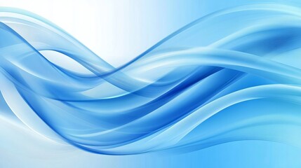 Obraz premium Abstract corporate background with wavy lines in a vibrant shade of blue. The flowing art design evokes a sense of digitization, creating a modern and eye-catching backdrop for presentations