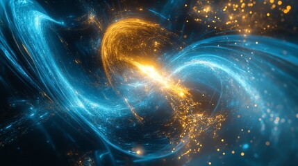 Abstract cosmic swirl, vibrant colors