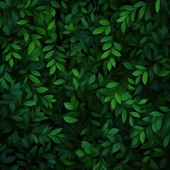 Vibrant green leaves creating a lush background with a variety of shapes and sizes.