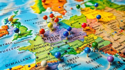 Naklejka premium Detailed Capitals of Europe Map for Educational Use, Travel Planning, and Geography Study with Clear Labels and Color