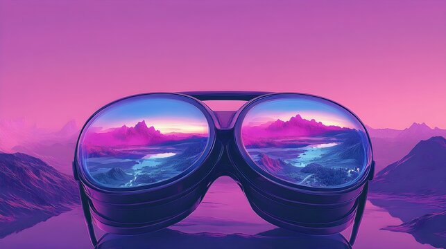 minimalistyczna, wirtualna rzeczywistość, gogle VR, technologie, cyfrowe krajobrazy, symbolika, immersja, futurystyczne, cyfrowe, doświadczenia, technologia, interakcja, przestrzeń wirtualna, oprogram