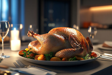 Thanksgiving turkey, modern presentation 25 generativa IA