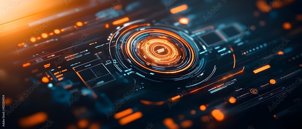 Poster highly detailed futuristic data visualization with innovative holographic interface elements dynamic