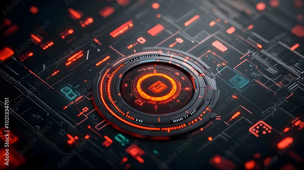 Poster mesmerizing futuristic game background design featuring a sleek and immersive hud heads up display a