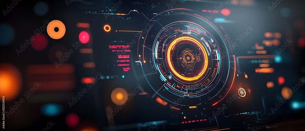 Poster futuristic and immersive game environment with a dynamic and interactive hud state of the art graphi