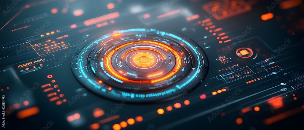 Poster immersive futuristic game environment with a dynamic and interactive hud state of the art graphical 