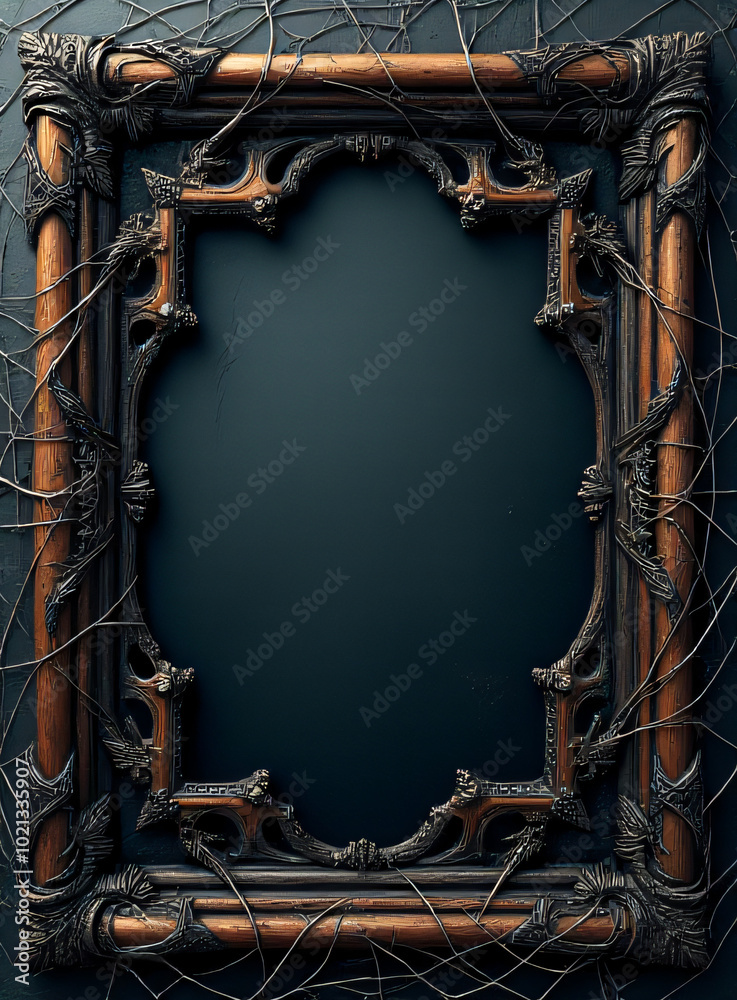 Aufkleber A intricate spider web design with cobweb like frames adds a spooky touch to the background._00001_