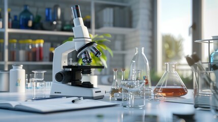 Microscope and Lab Equipment in a Science Laboratory