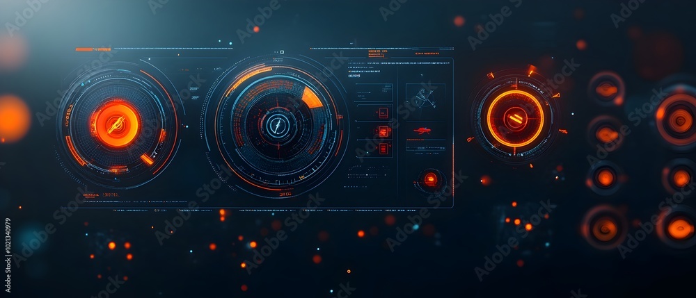 Poster captivating sci fi game environment with a visually striking hud and gui system that embodies cuttin