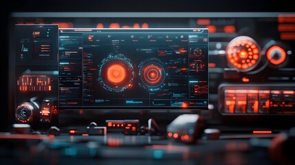 A captivating futuristic scene showcasing a technologically advanced landscape featuring sleek and immersive digital interfaces holographic displays and a minimalist