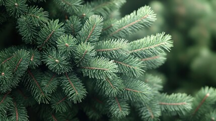 Christmas. Fir tree brunch textured Background. Fluffy pine tree brunch close up. Green spruce
