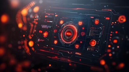Obraz premium futuristic game background design featuring a meticulously crafted user interface with sleek minimalist aesthetic holographic visual elements