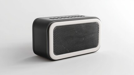 Portable wireless speaker with sleek modern design isolated on a white background. Generative AI