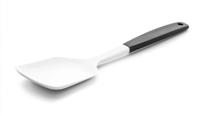 Fototapeta premium Black and white spatula for cooking on a white background isolated for kitchenware photography. Generative AI