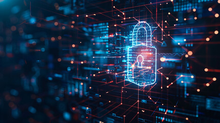 Obraz premium Cybersecurity and privacy concepts to protect data. illustration, technology, science, space, computer, data, concept, fractal, texture, backdrop, digital, element, pattern, design, illustration, cybe