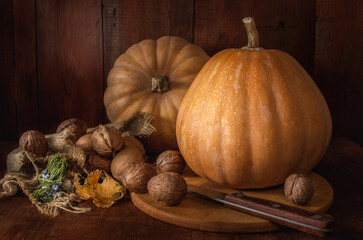 Pumpkin and fruits
