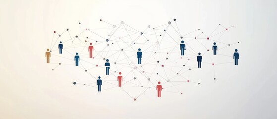 Abstract representation of interconnected people in a network.