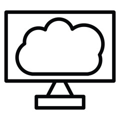 Cloud Computing Icon Outline Style. Editable Stroke Icon.