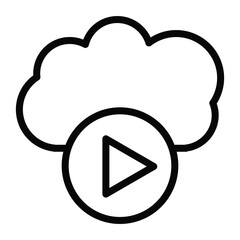 Fototapeta premium Cloud Computing Icon Outline Style. Editable Stroke Icon.