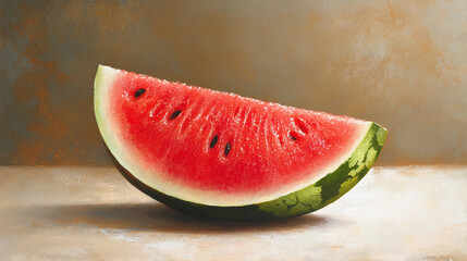 Watermelon Slice Still Life Painting Art