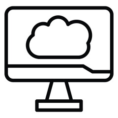 Cloud Computing Icon Outline Style. Editable Stroke Icon.