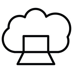Cloud Computing Icon Outline Style. Editable Stroke Icon.