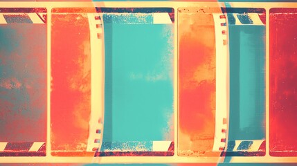 Vibrant abstract film strip design featuring bold colors and textures, perfect for creative projects and artistic expressions.