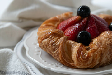 Dessert Concept , Mixed Berry Croissant