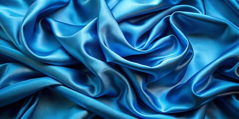 Obraz premium Elegant Blue Silk Fabric Texture Perfect for Fashion, Design, and Backgrounds in Various Projects