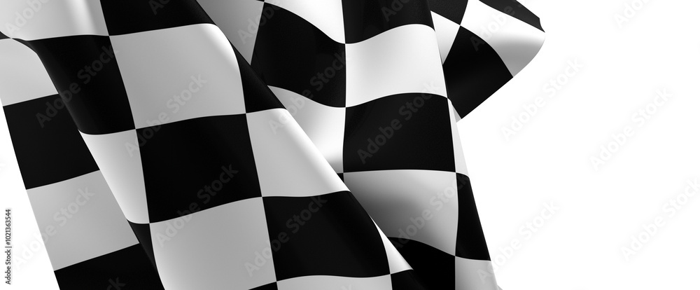 Poster the checkered flag waves signifying victory and the thrill of the finish line