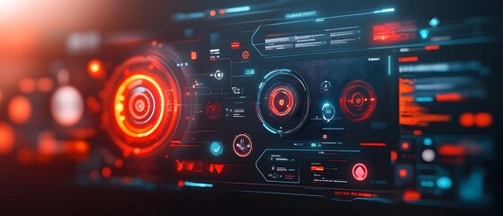 Captivating holographic data visualization with a clean neon infused futuristic aesthetic and cutting edge user interface design for an immersive science fiction game scene